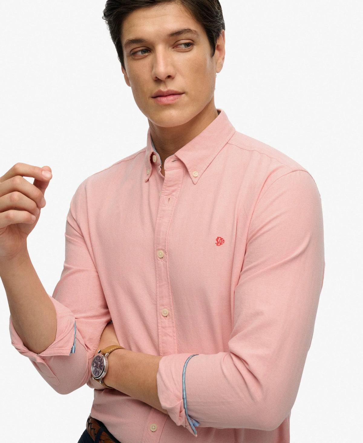 Peach Amber Pink Chambray