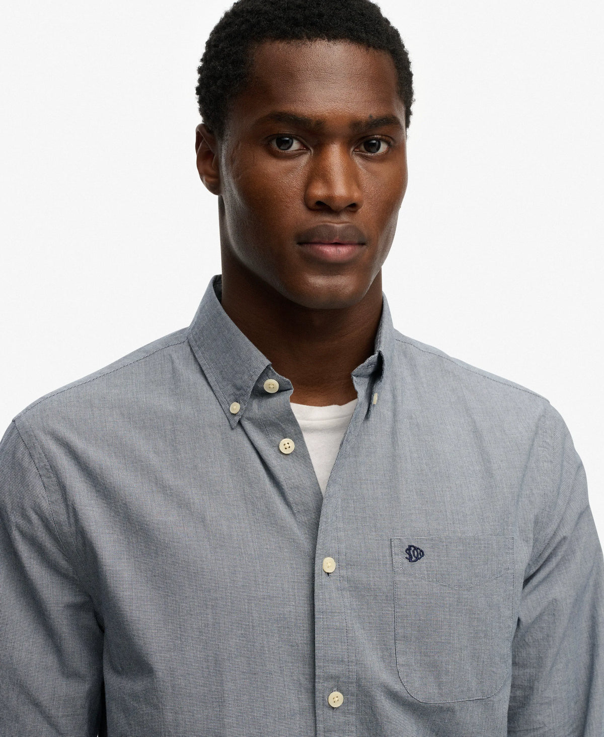 Navy Micro Houndstooth