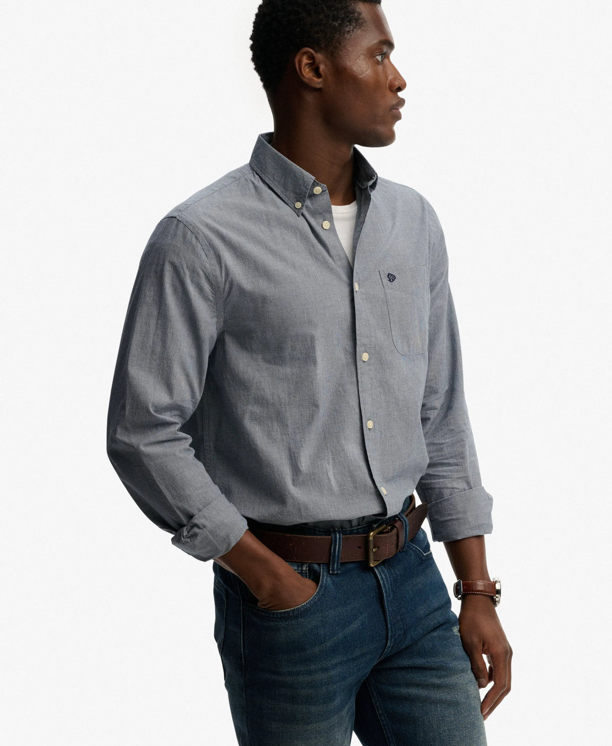 Navy Micro Houndstooth