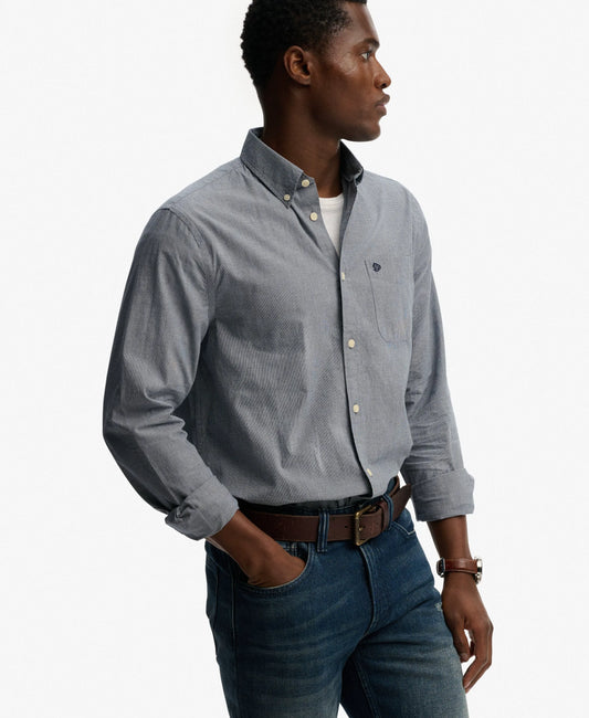 Navy Micro Houndstooth