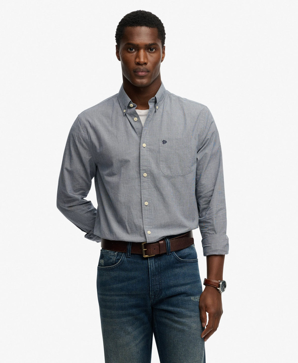 Navy Micro Houndstooth