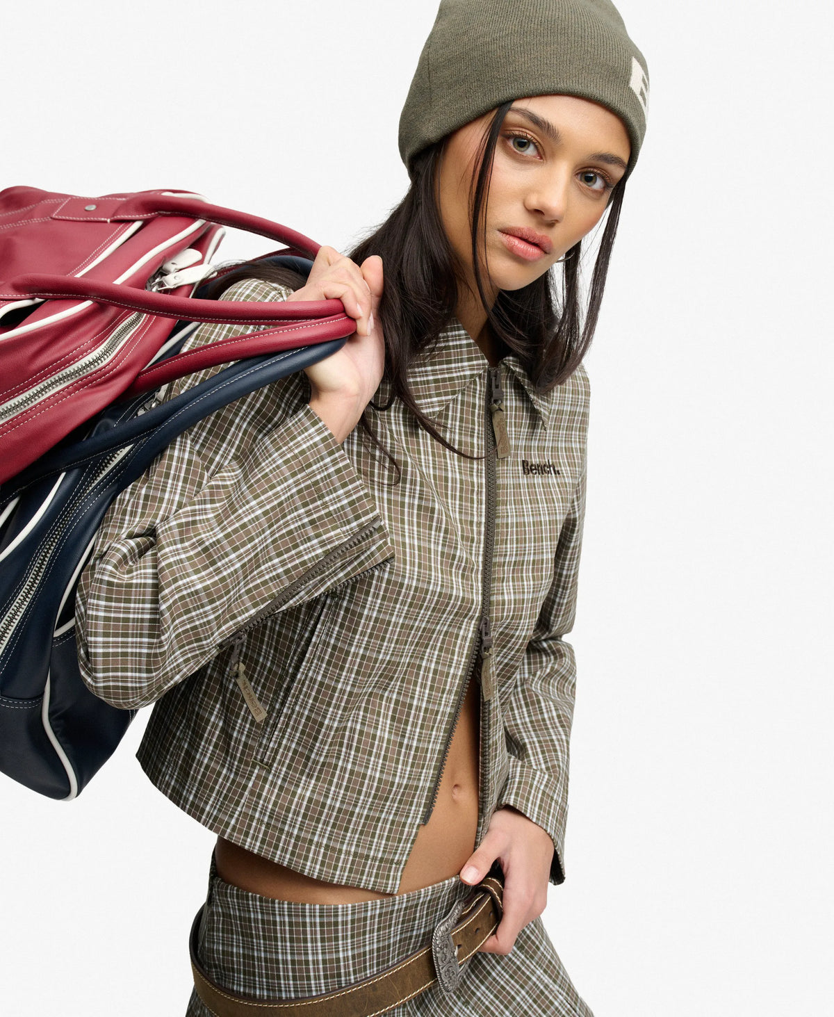 Olive Moody Check/ Black Olive