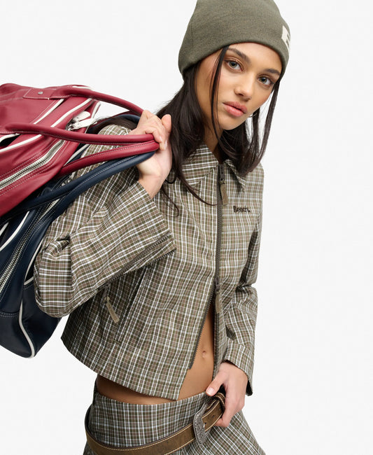 Olive Moody Check/ Black Olive