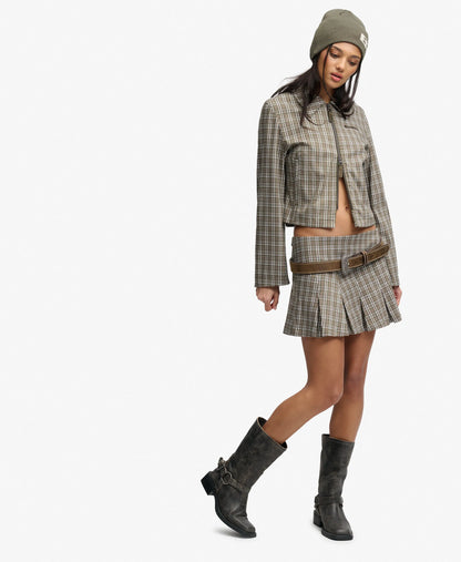 Olive Moody Check/ Black Olive