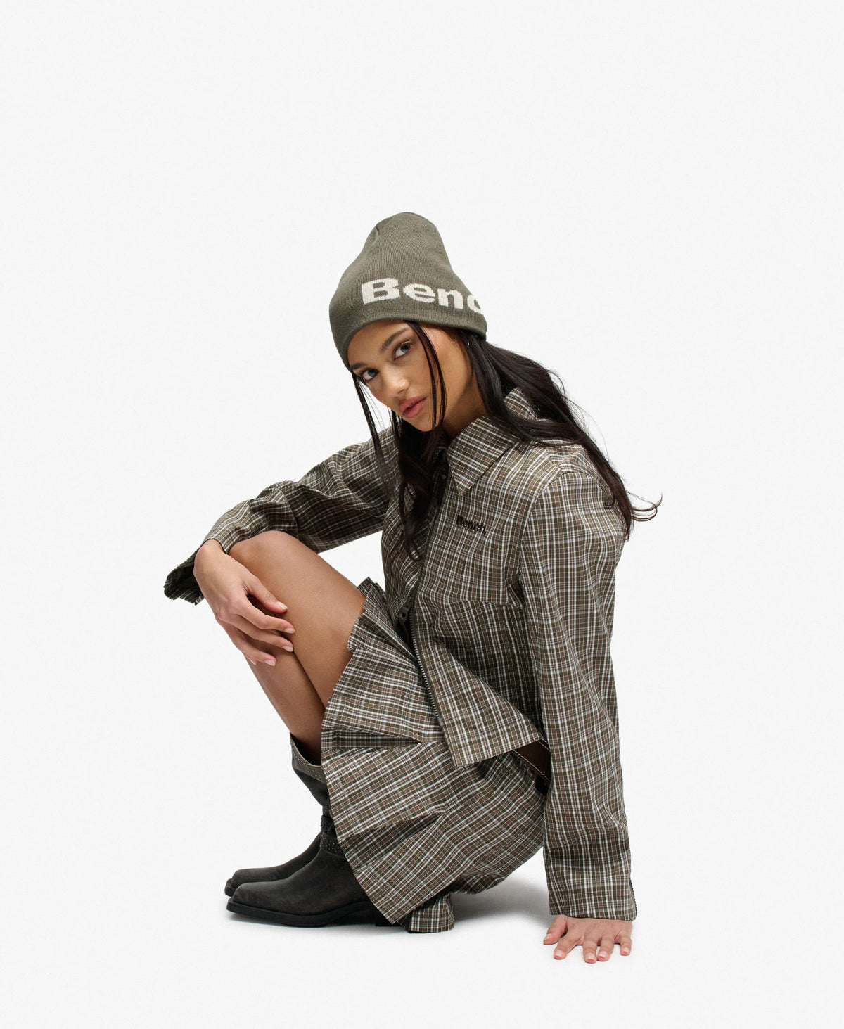 Olive Moody Check/ Black Olive