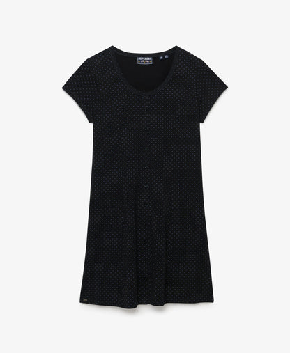 Button Through Short Sleeve Mini Dress