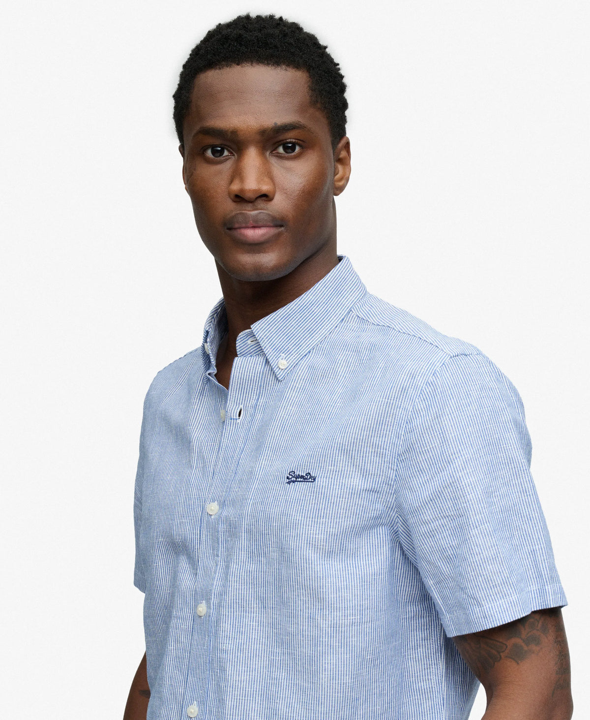 AZURE BLUE STRIPE OXFORD