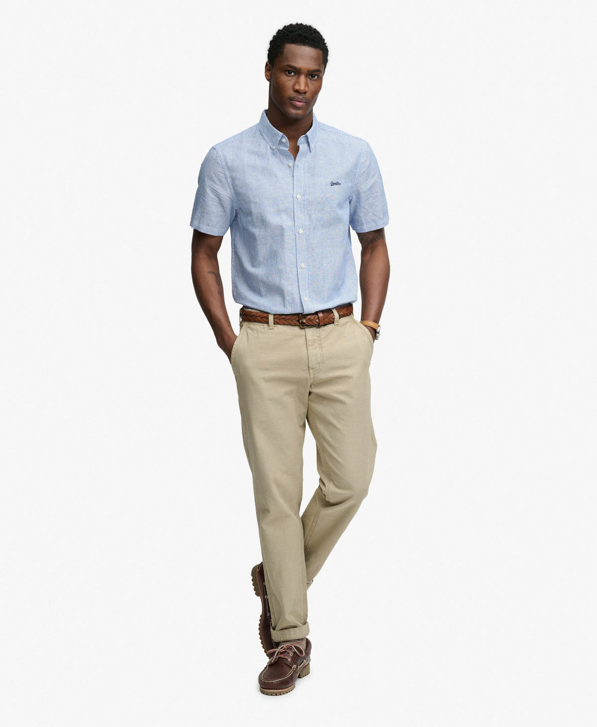 AZURE BLUE STRIPE OXFORD