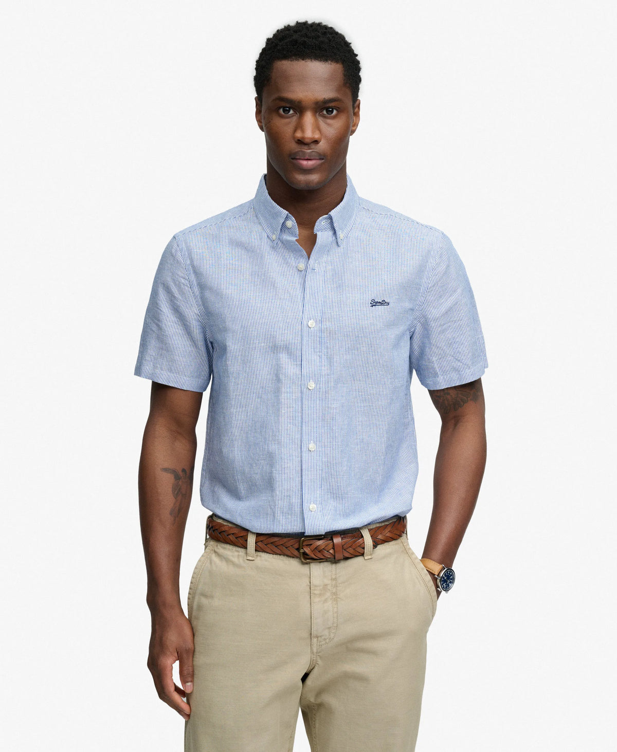 AZURE BLUE STRIPE OXFORD