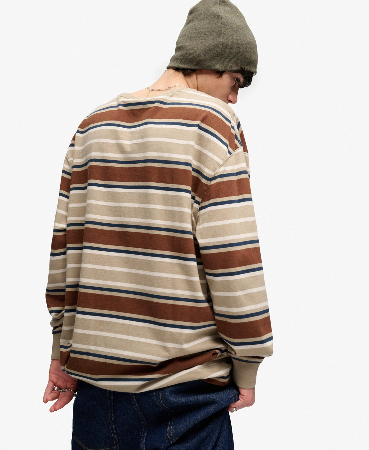 Tan Navy Stripe