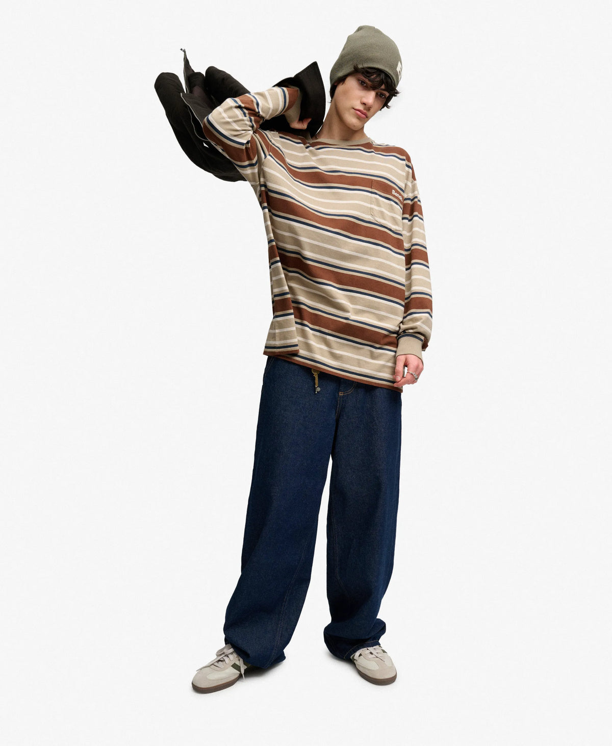 Tan Navy Stripe