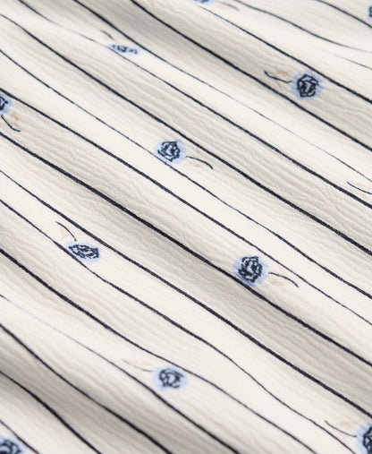 Carnation Cream Ditsy Stripe