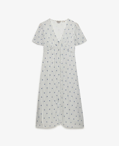 Carnation Cream Ditsy Stripe