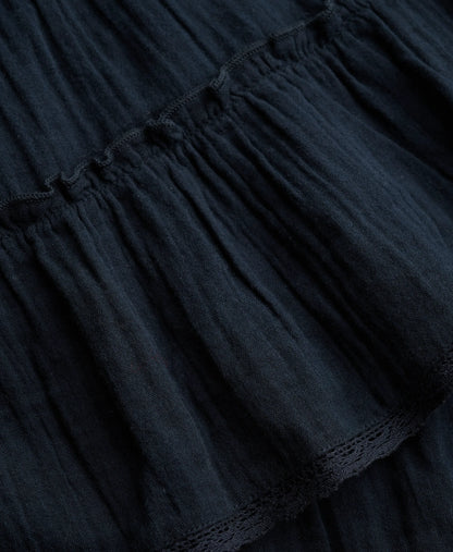 Cheesecloth Tiered Mini Skirt