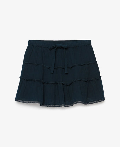 Cheesecloth Tiered Mini Skirt