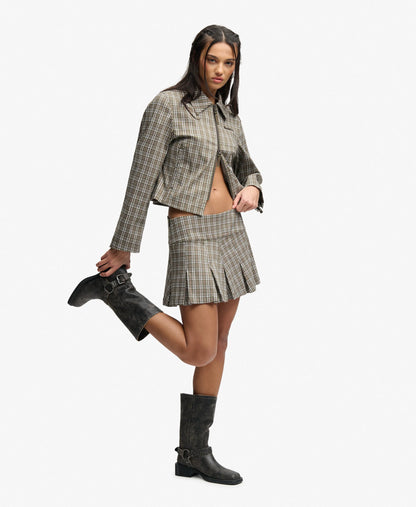 Olive Moody Check/ Black Olive