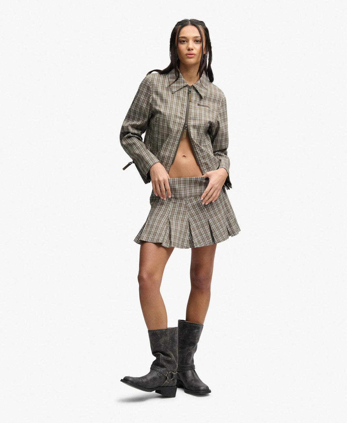 Olive Moody Check/ Black Olive