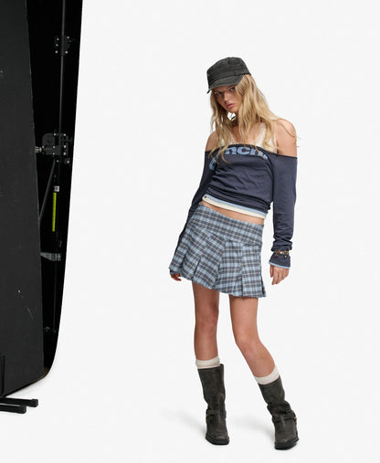Blue Moody Check/ Moonbeam