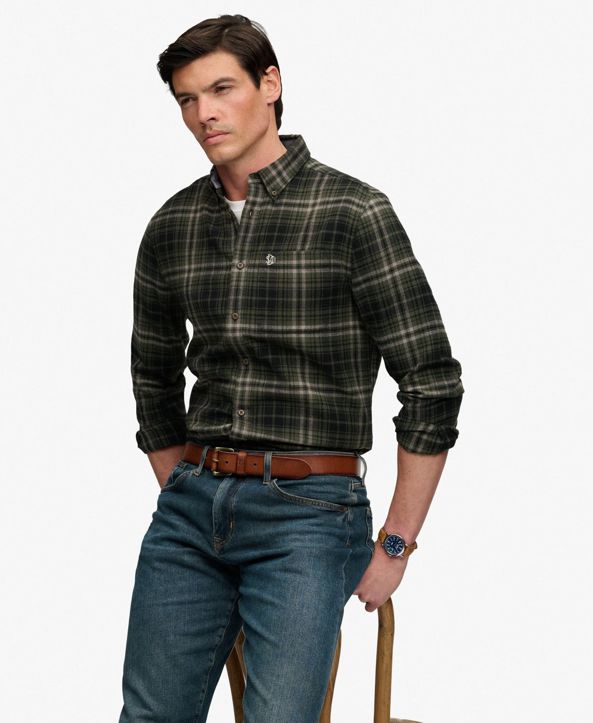 Frontier Check Olive Green
