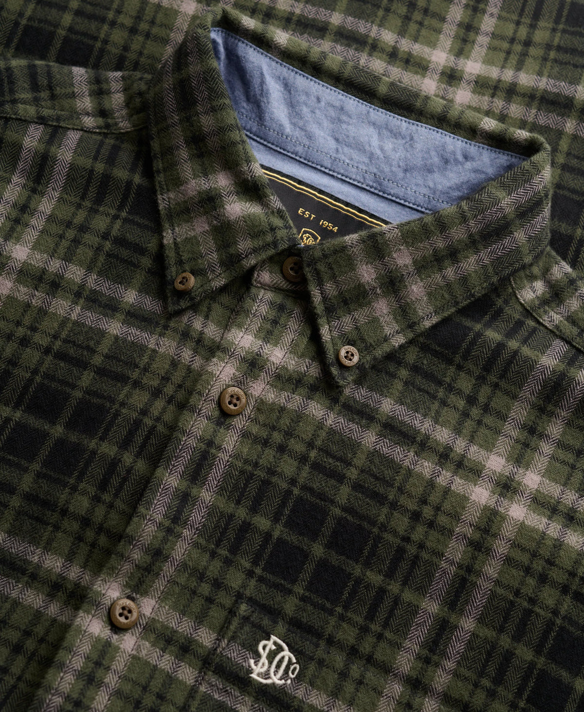 Frontier Check Olive Green