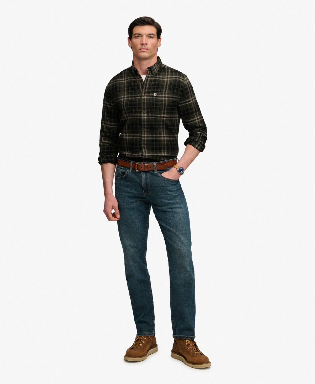 Frontier Check Olive Green