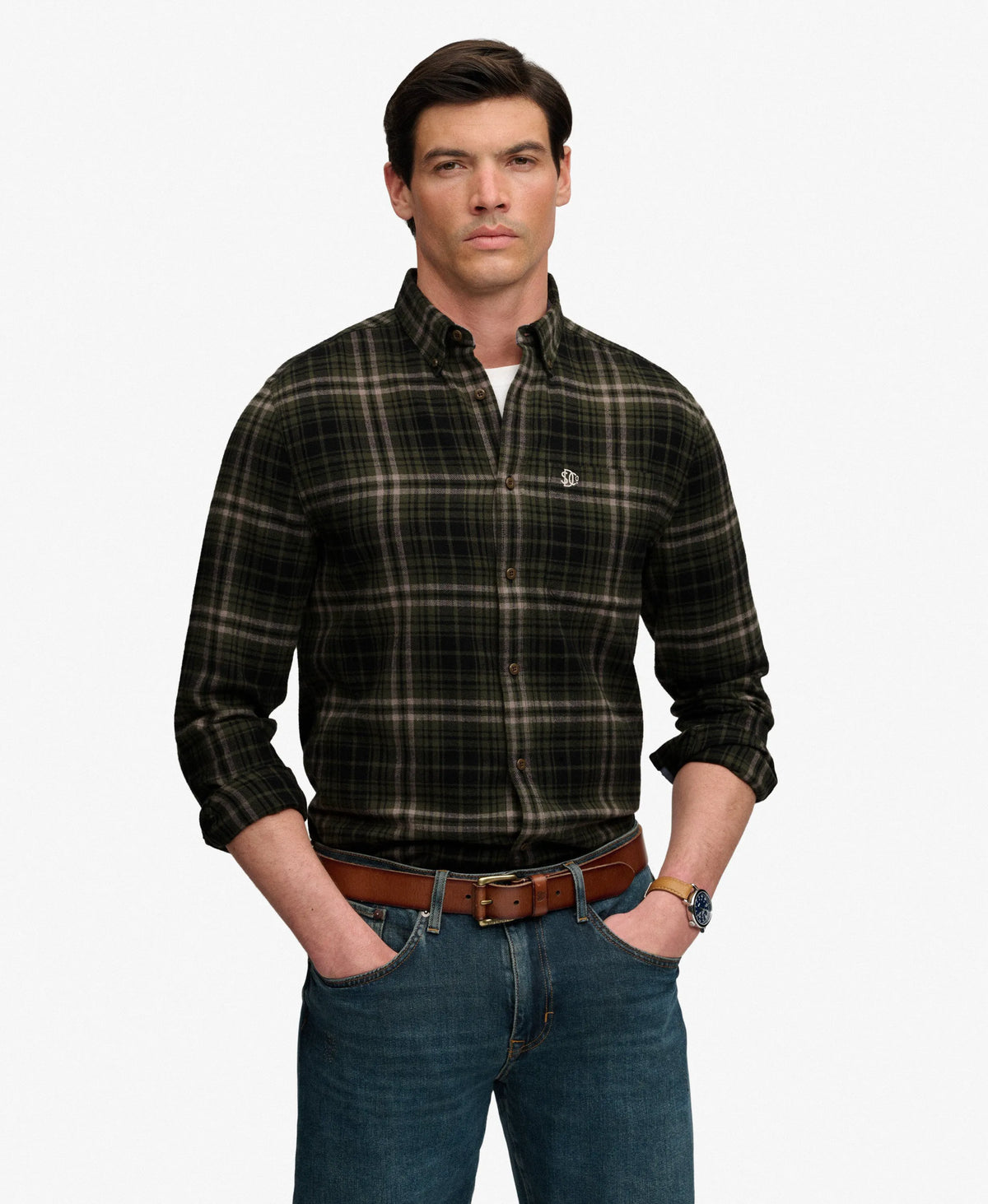Frontier Check Olive Green