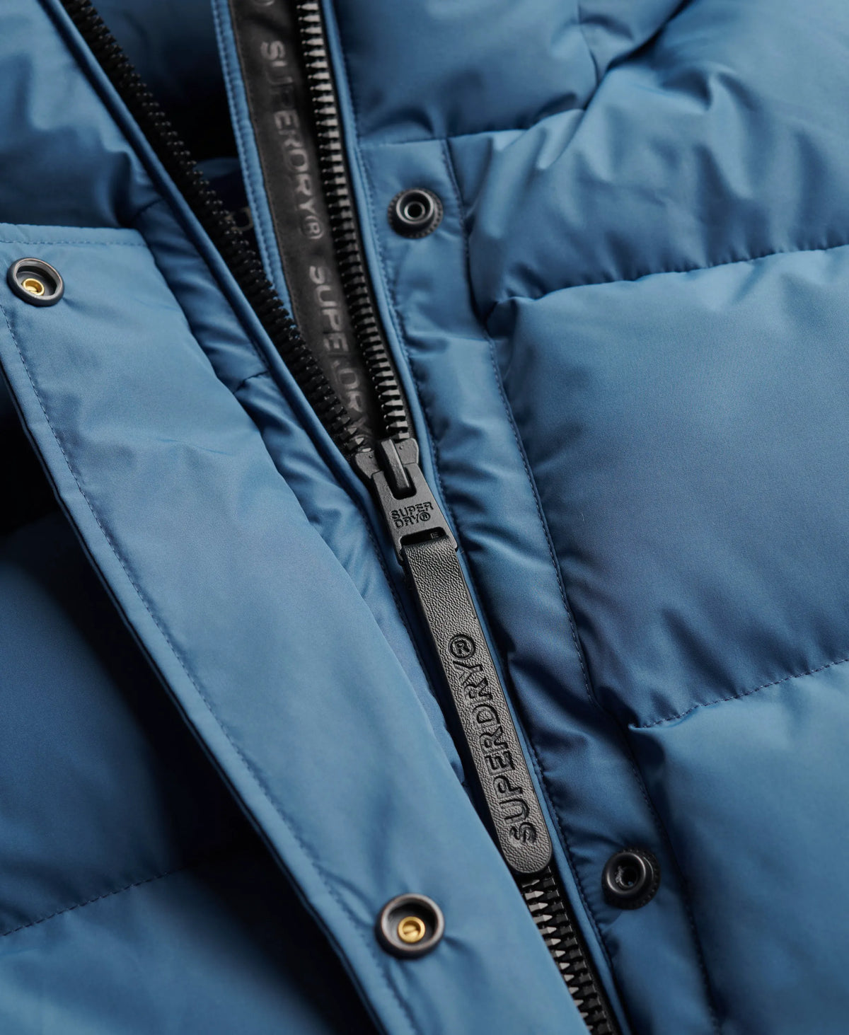 Hooded Sports Puffer Mid Length Jacket