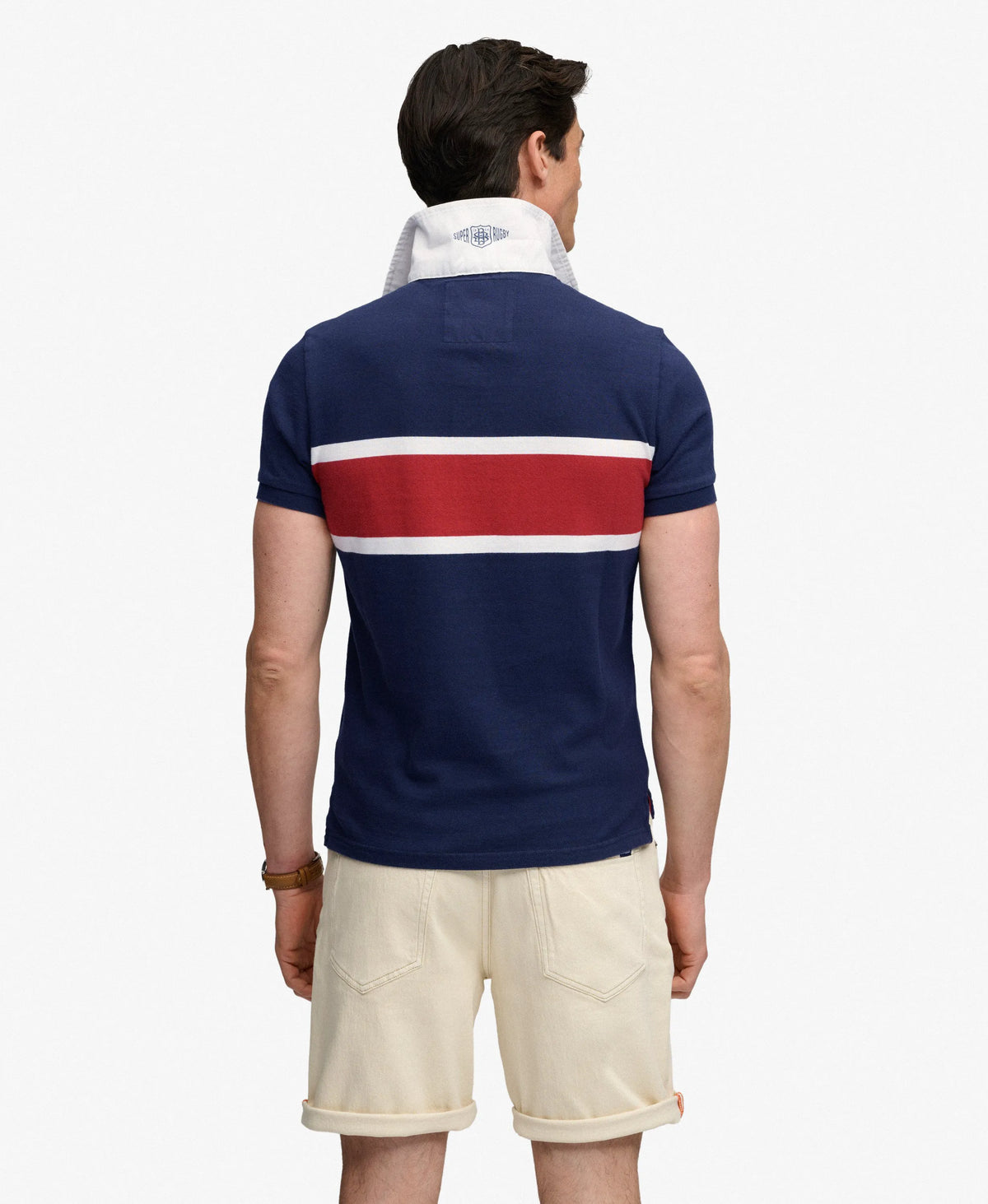 Navy/Red Chest Band Stripe