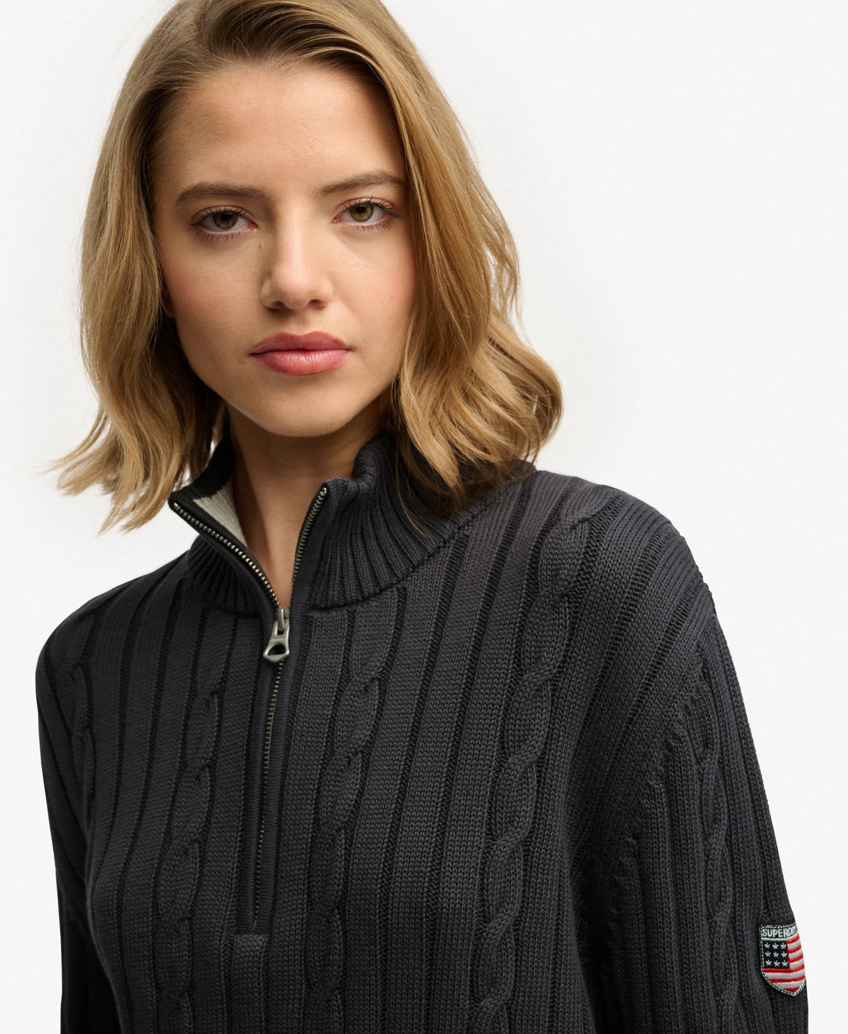 Cable Half Zip Knit