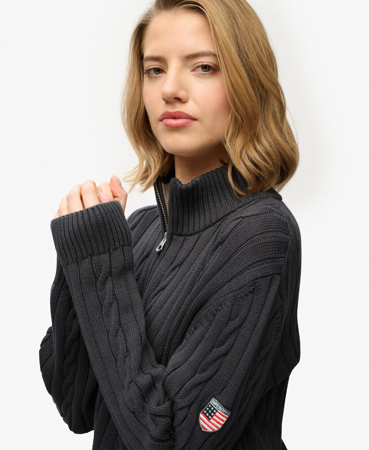 Cable Half Zip Knit