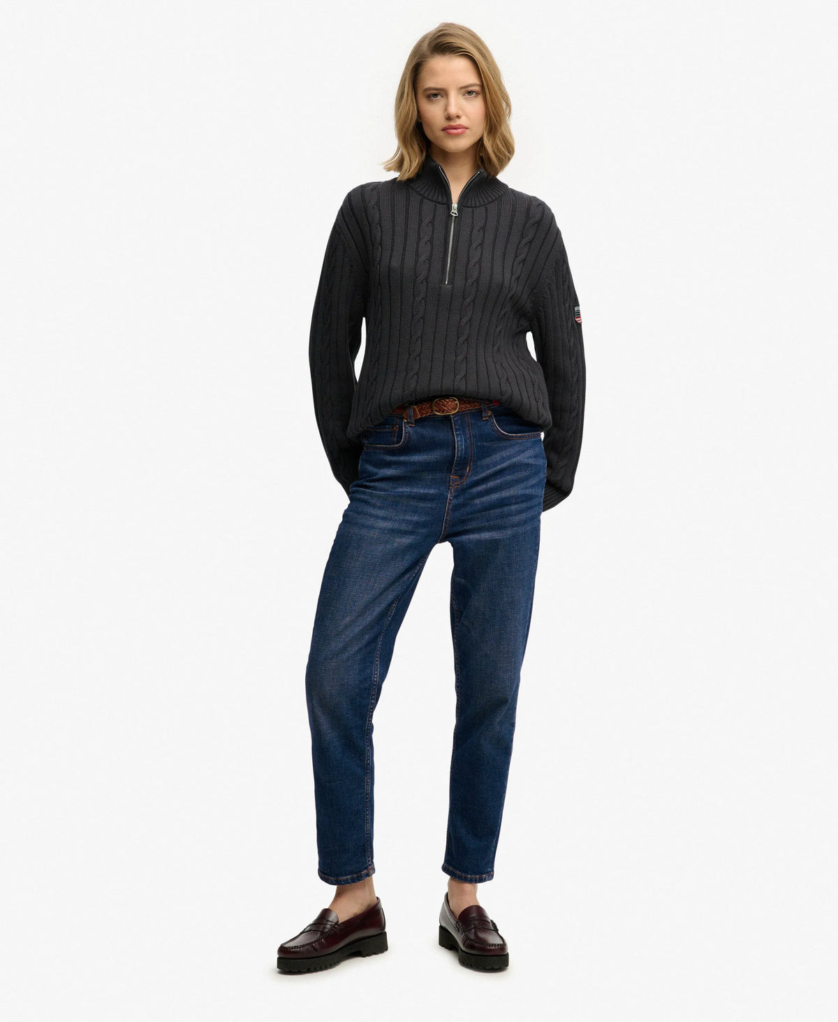 Cable Half Zip Knit