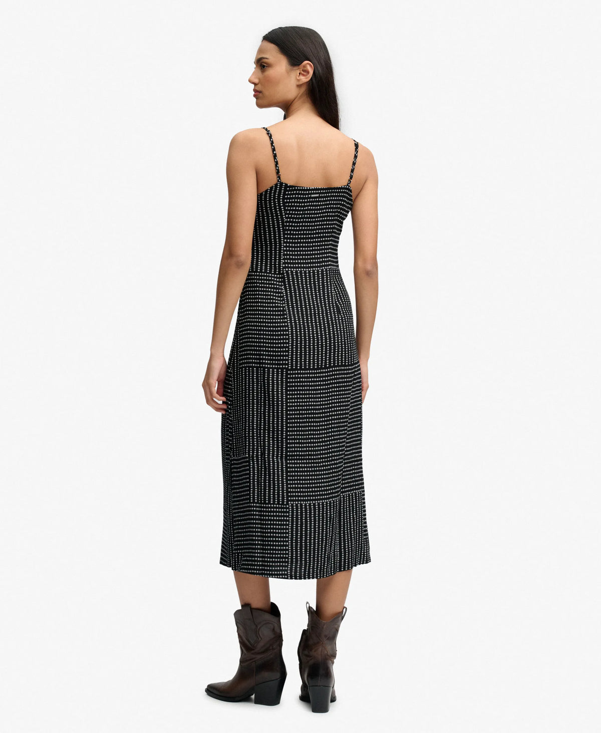 Black Dot Row Print