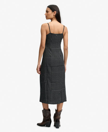 Black Dot Row Print
