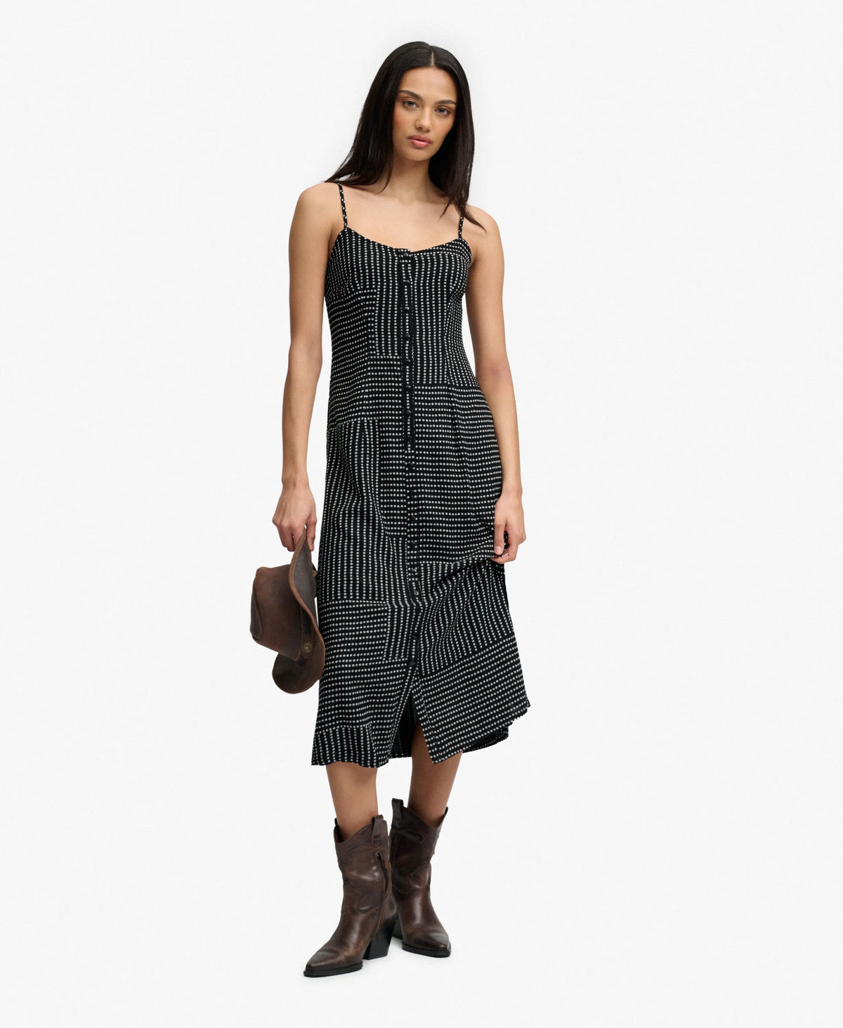 Black Dot Row Print