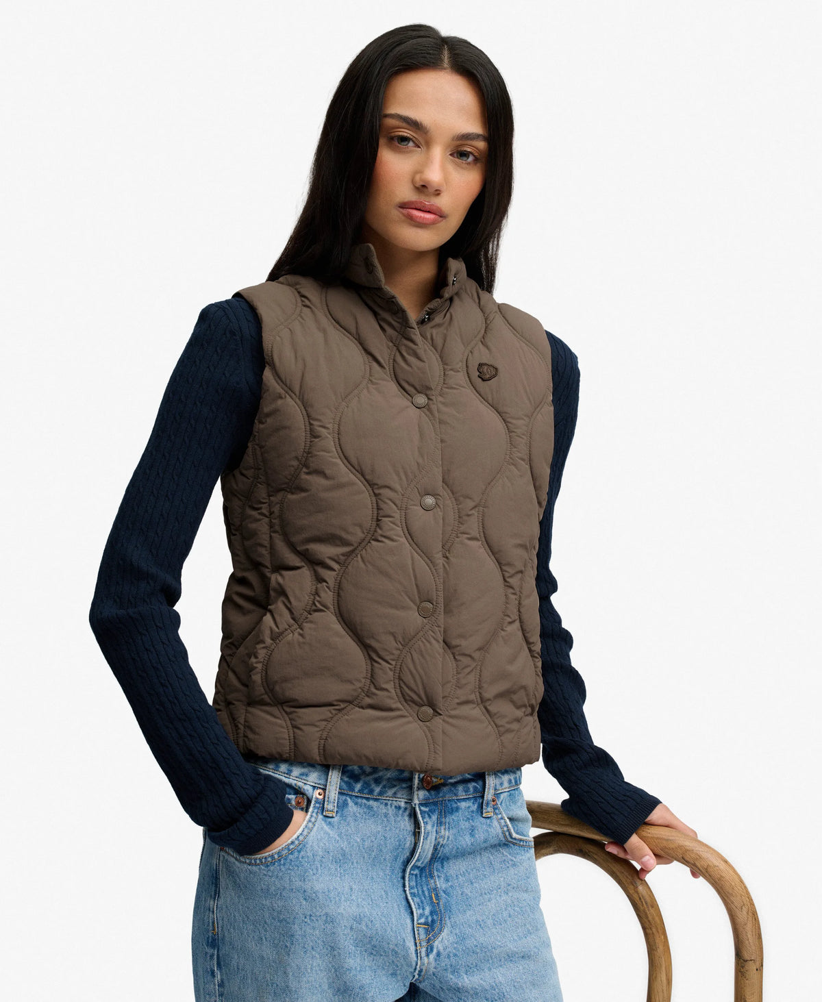 Onion Quilt Crinkle Snap Gilet