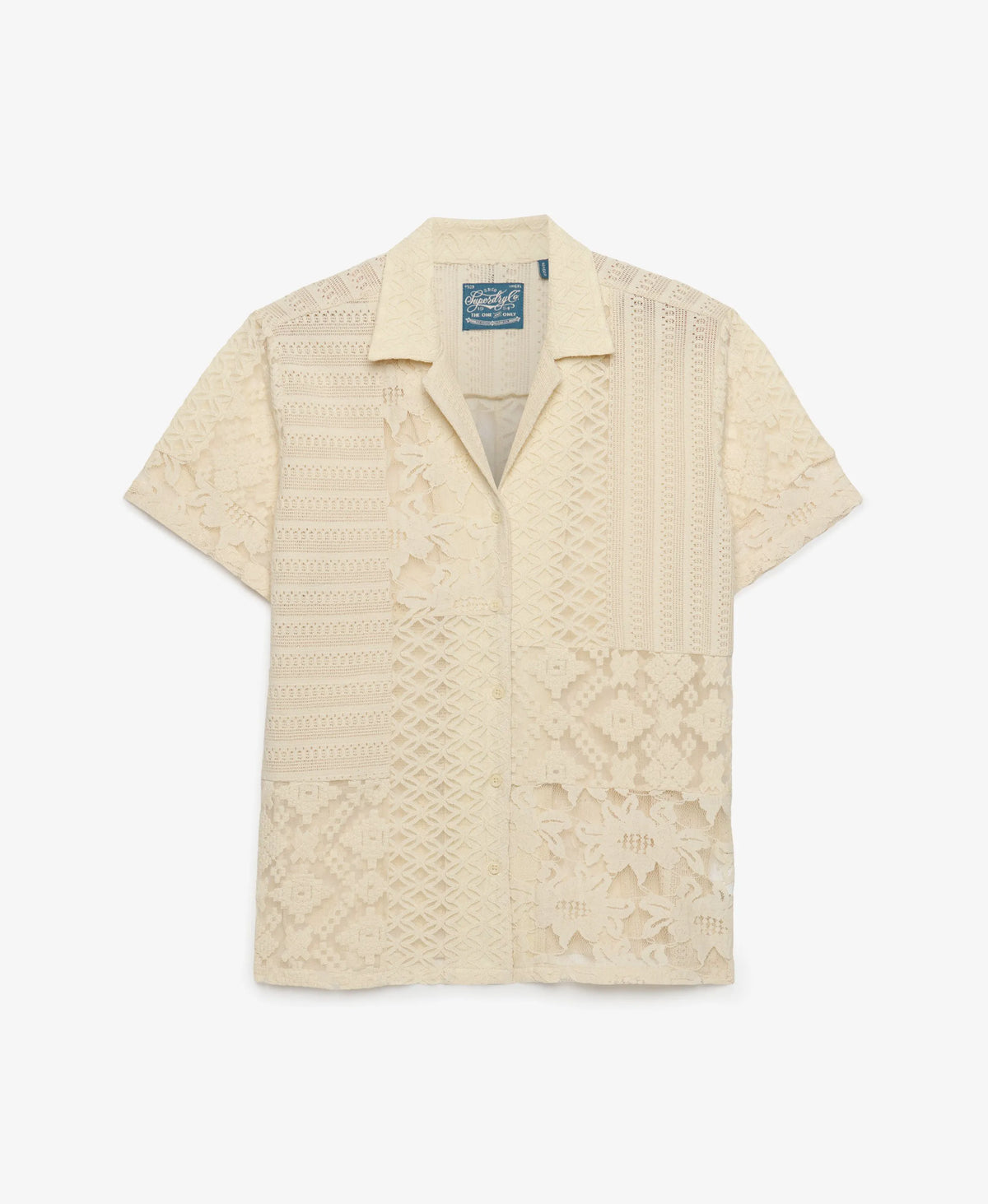 Lace Patchwork Beach Resort Shirt