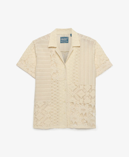Lace Patchwork Beach Resort Shirt