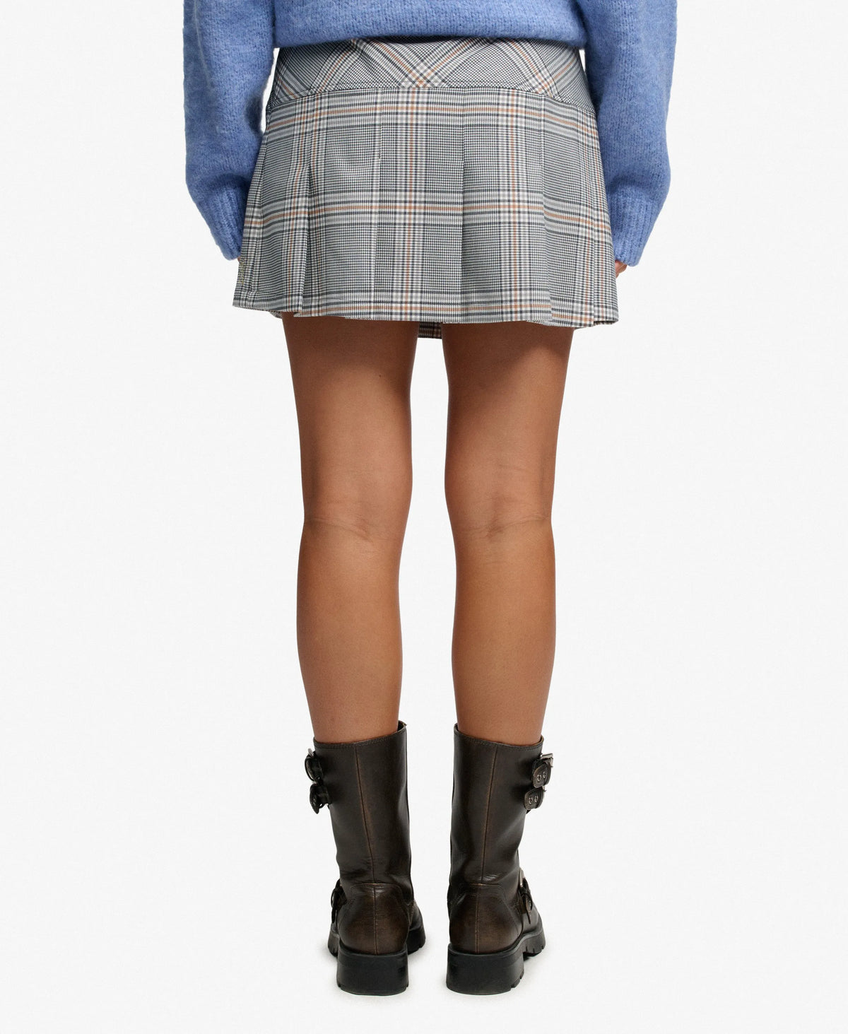 1/2 Pleat Check Skirt