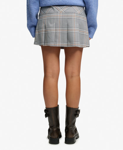1/2 Pleat Check Skirt