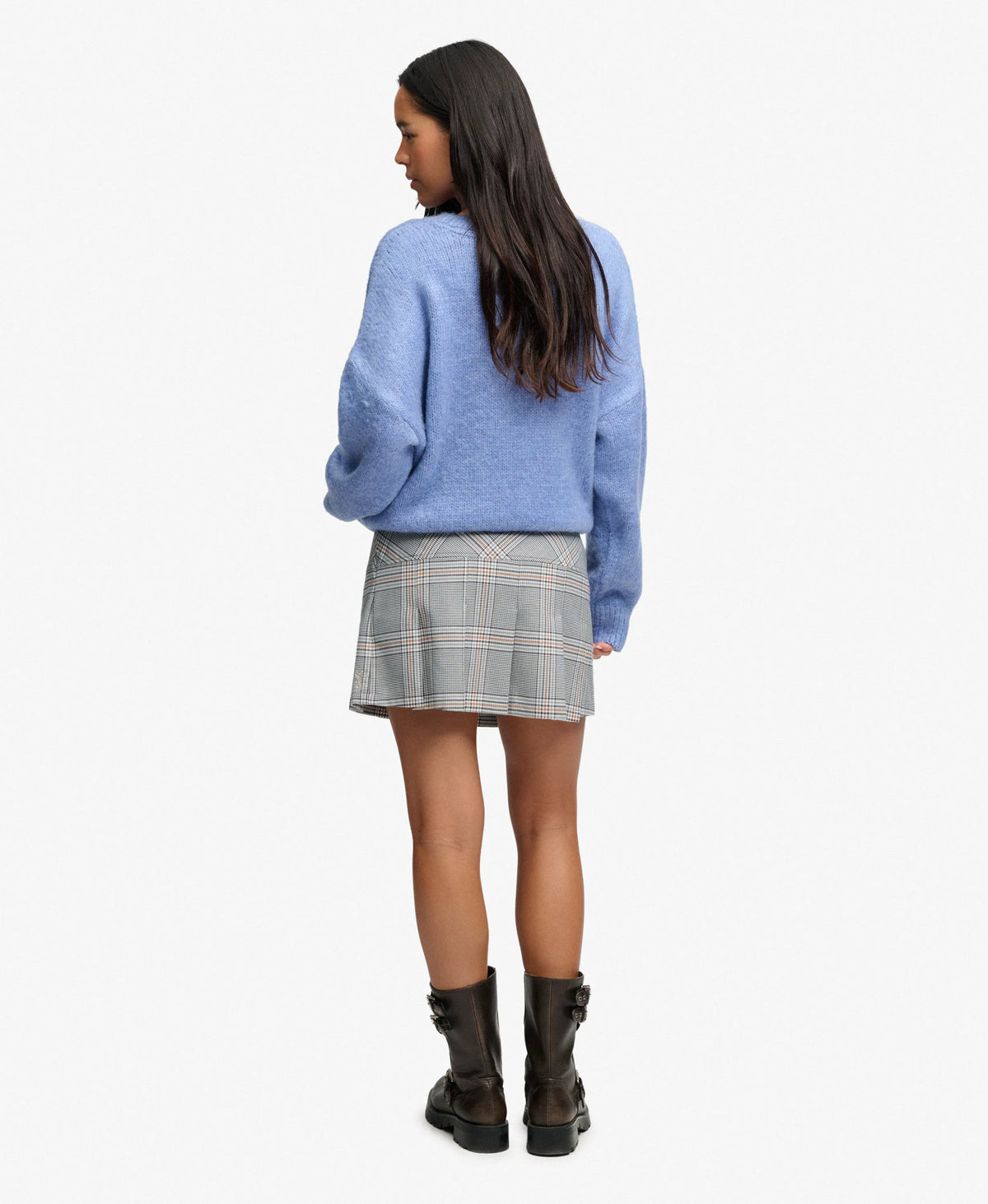 1/2 Pleat Check Skirt
