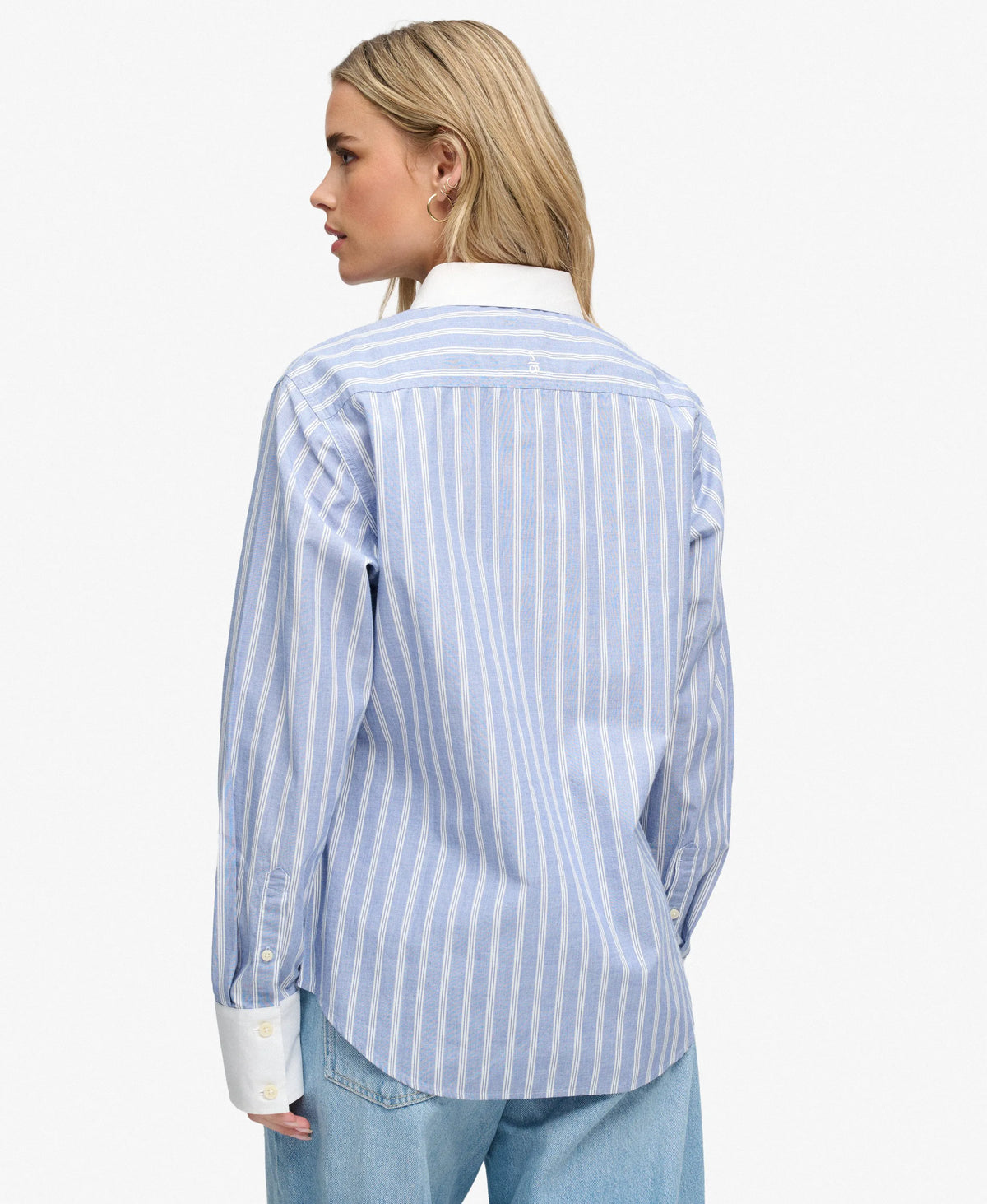 Poplin Cuff Stripe Long Sleeve Shirt