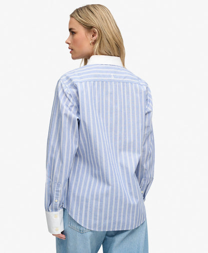 Poplin Cuff Stripe Long Sleeve Shirt