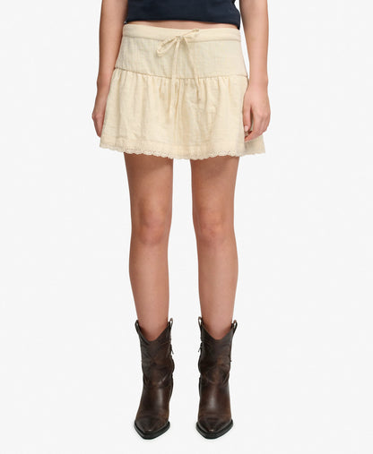 Broderie Trim Mini Skirt