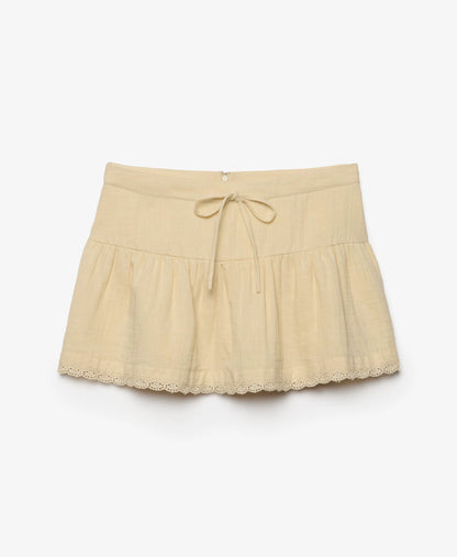 Broderie Trim Mini Skirt