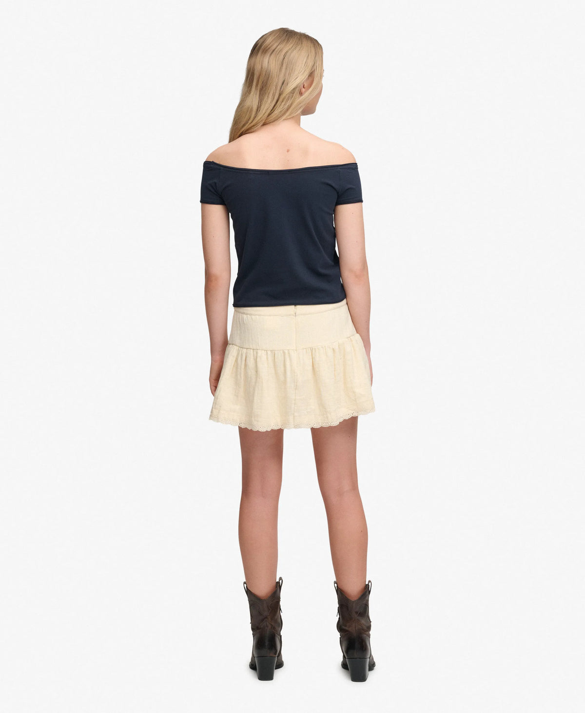 Broderie Trim Mini Skirt