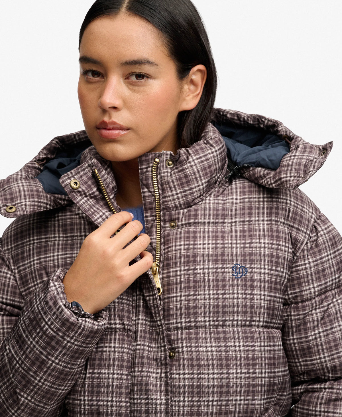Premium Printed Check Puffer Jacket