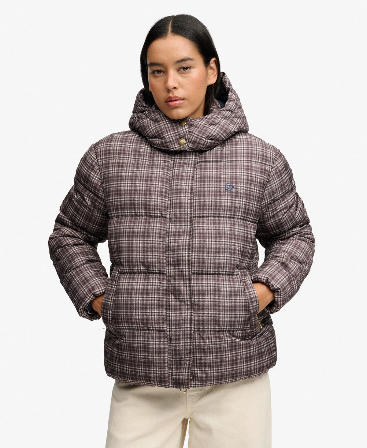 Premium Printed Check Puffer Jacket