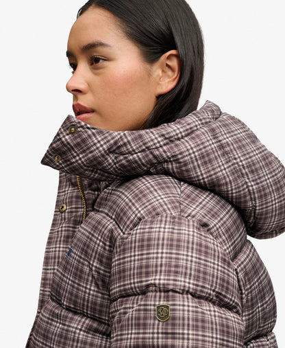 Premium Printed Check Puffer Jacket