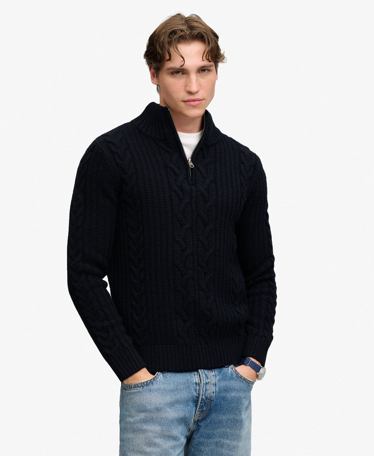 Jacob Cable Half Zip Knit