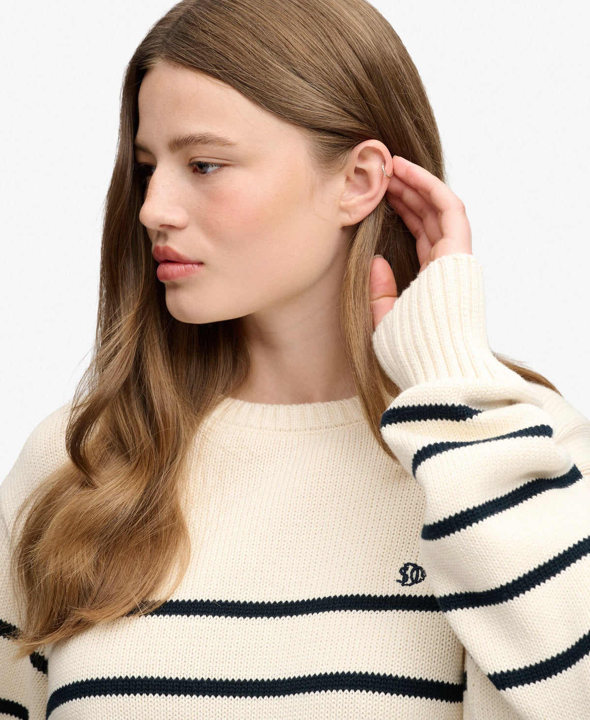 OFF WHITE/NAVY STRIPE